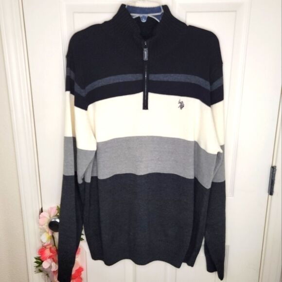Men's U.S. Polo Assn. Striped pullover sweater xl - Picture 1 of 7